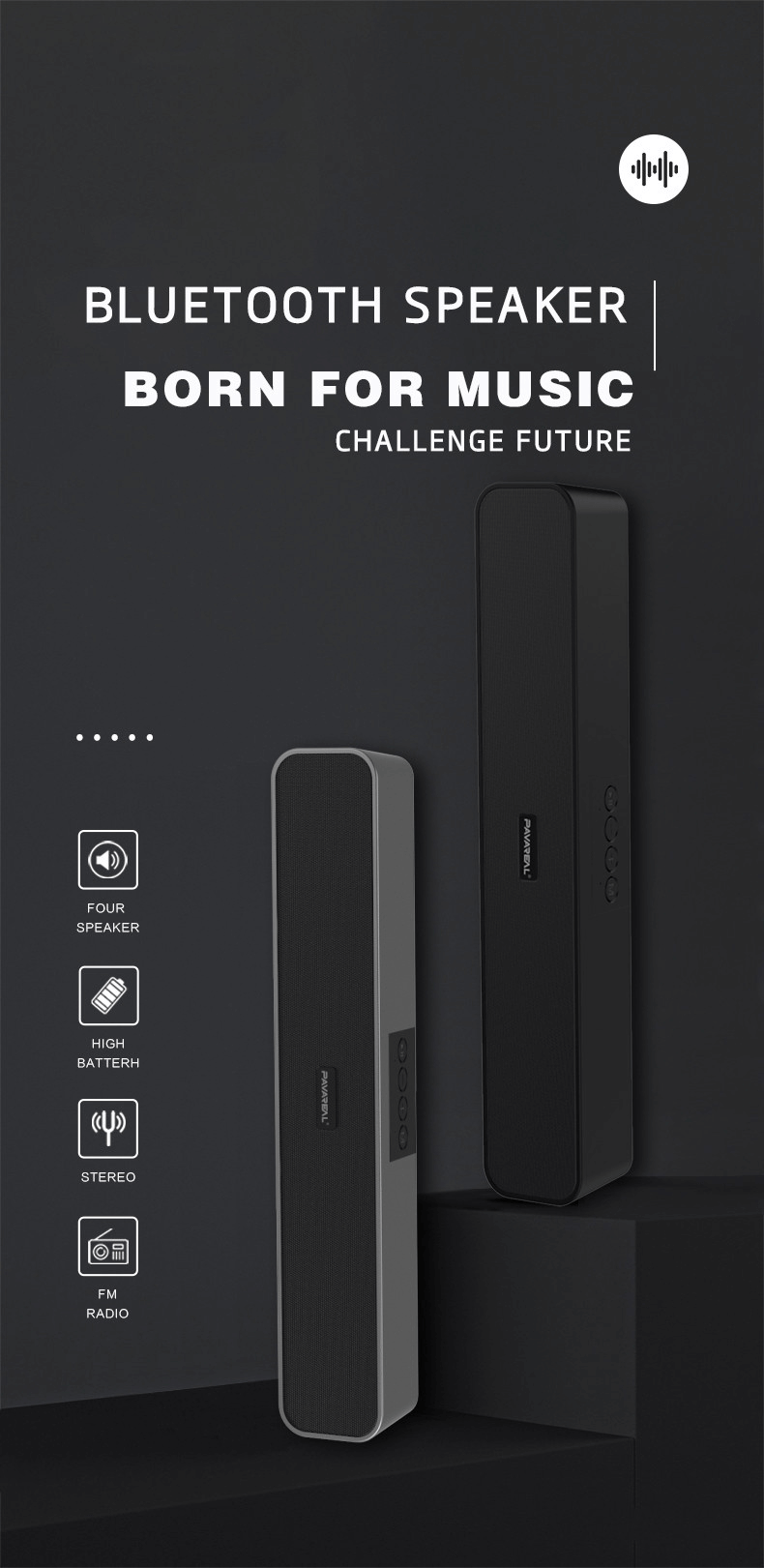 LEERFEI E80 Wireless Bluetooth Speaker with Deep Bass & Long Battery Life