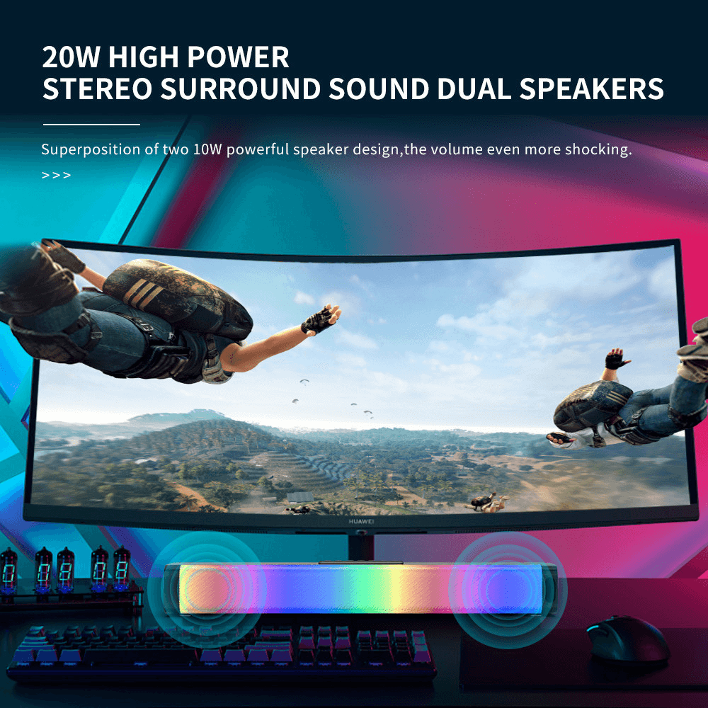 Bosebt LP-18 RGB LED Bluetooth Speaker, Hi-Fi Stereo, 1200mAh Battery