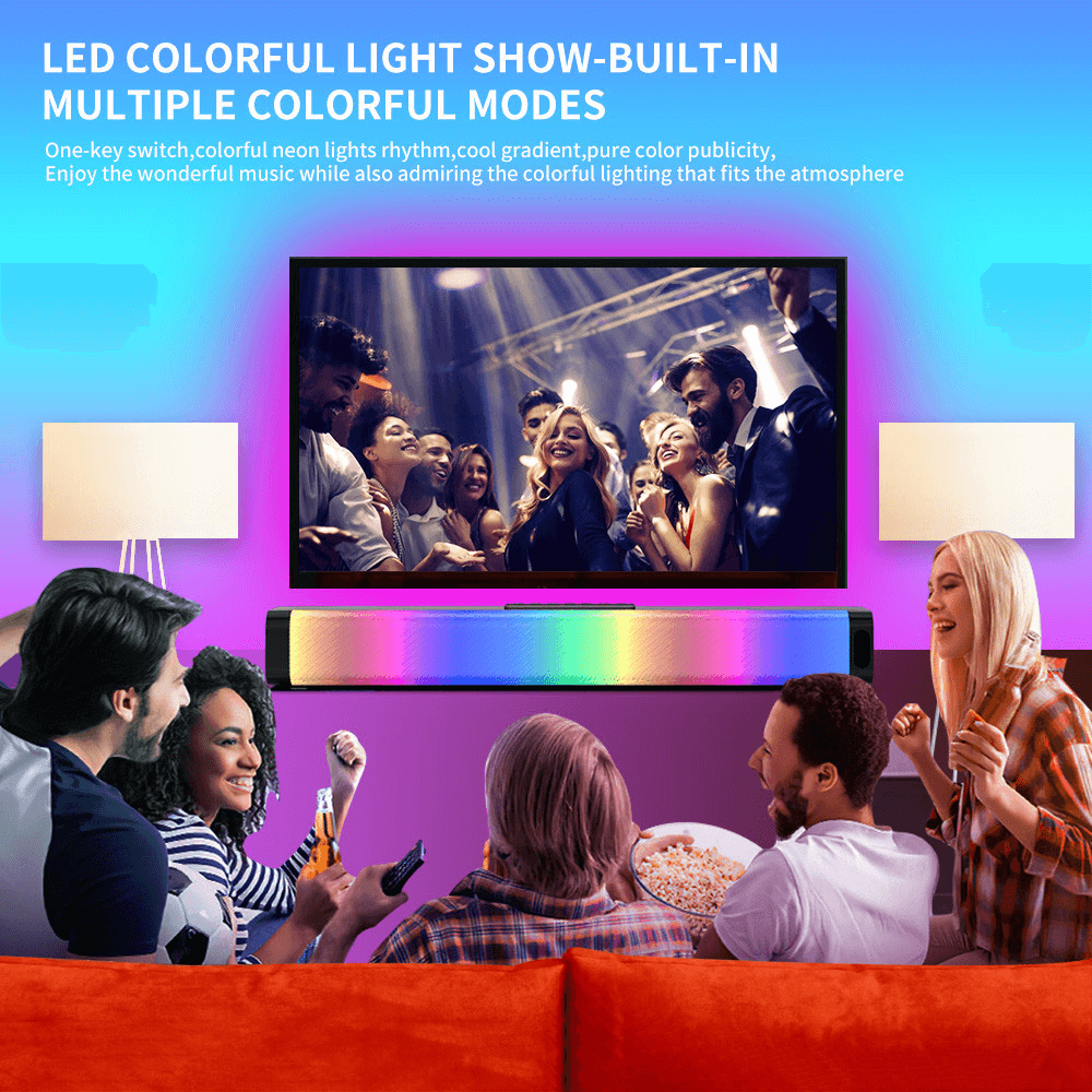 Bosebt LP-18 RGB LED Bluetooth Speaker, Hi-Fi Stereo, 1200mAh Battery