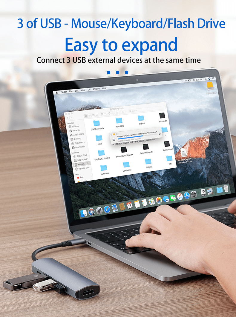 5-in-1 USB-C Hub 0302GR with 4K Output, USB 3.0, 100W PD Charging