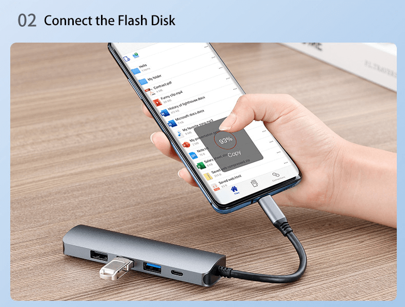 5-in-1 USB-C Hub 0302GR with 4K Output, USB 3.0, 100W PD Charging