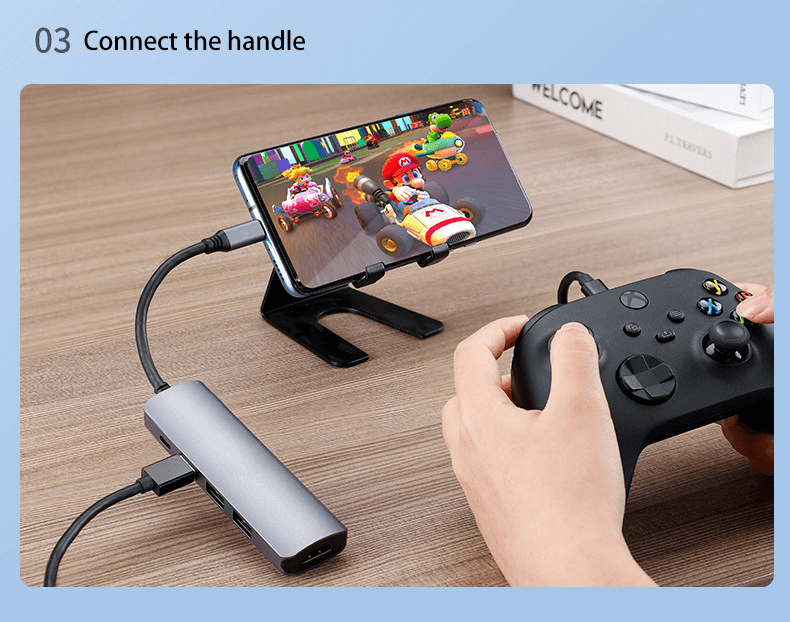 5-in-1 USB-C Hub 0302GR with 4K Output, USB 3.0, 100W PD Charging
