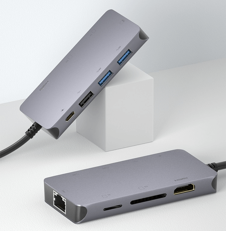 8-in-1 USB-C Hub 0307 with 4K HDMI, Ethernet, 100W PD, SD/TF