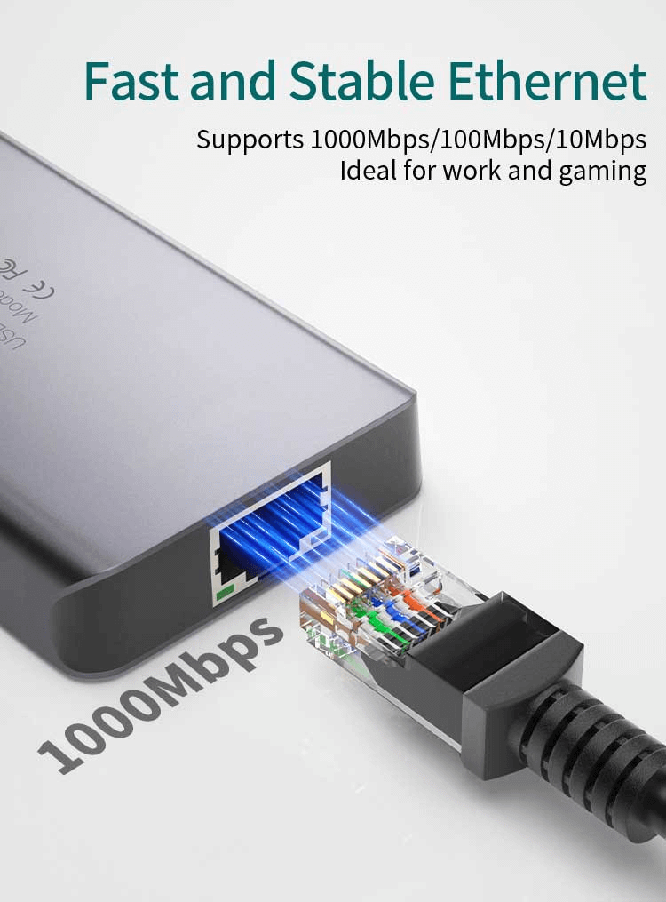 8-in-1 USB-C Hub 0307 with 4K HDMI, Ethernet, 100W PD, SD/TF