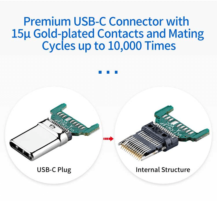 8K USB-C to HDMI Adapter 0103, 60Hz, HDR, Gold-Plated Connector