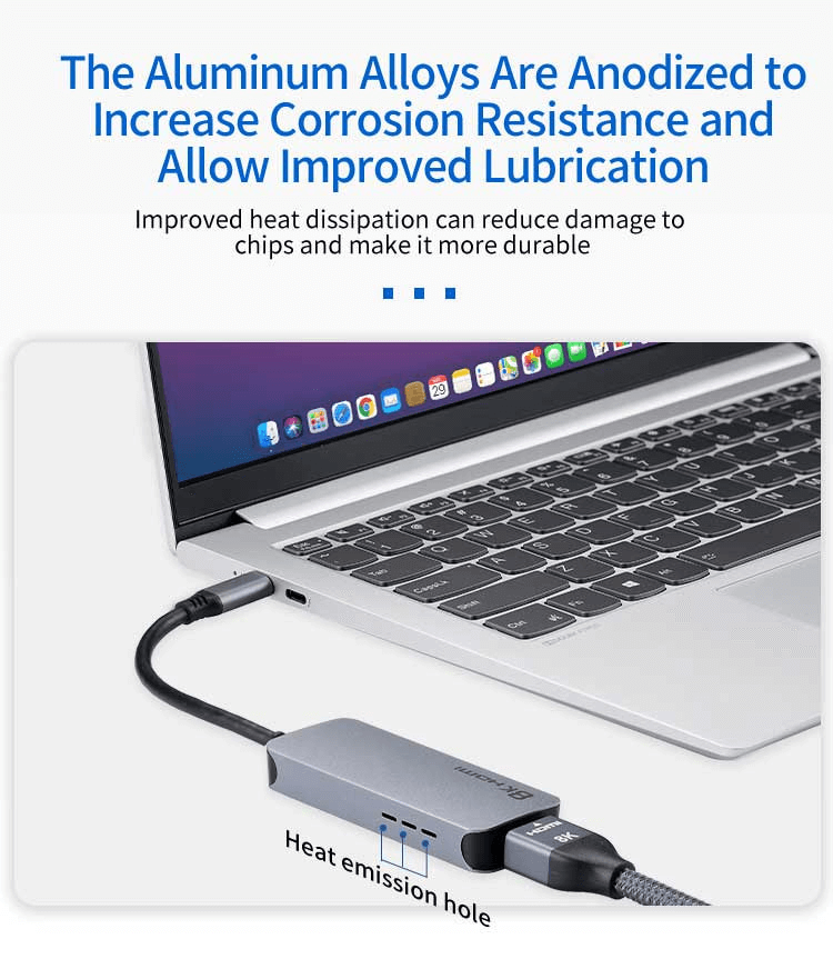8K USB-C to HDMI Adapter 0103, 60Hz, HDR, Gold-Plated Connector