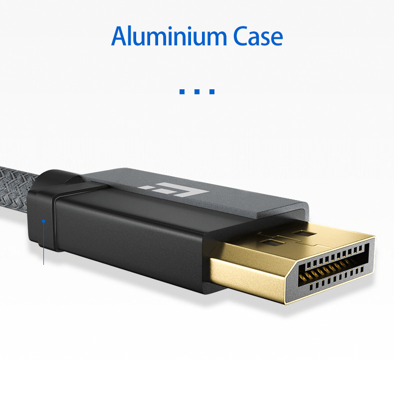 DP 1.4 8K UHD Cable, 4K 144Hz, Aluminum Case, EMI Tested