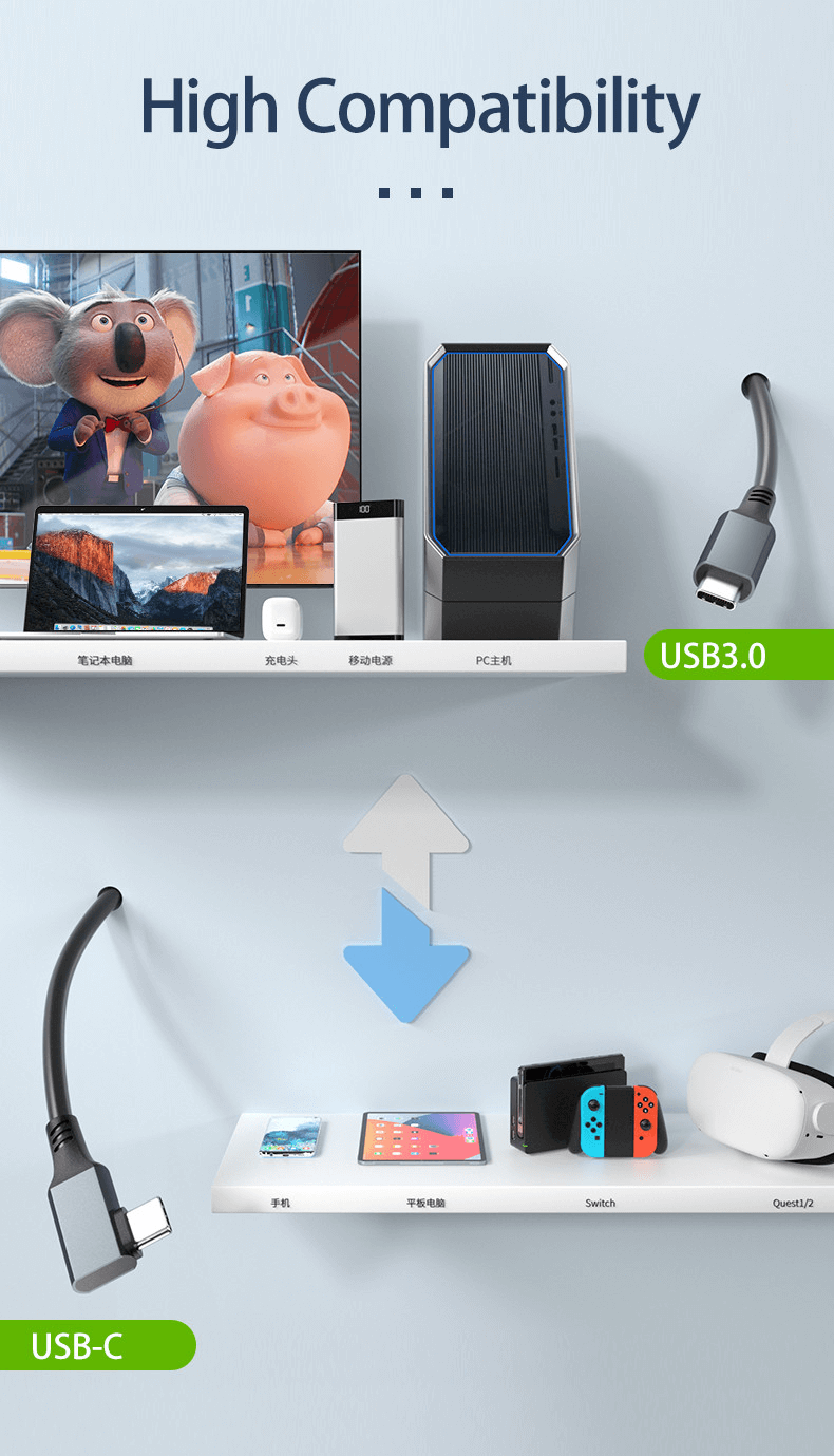 USB-C VR Cable 6m, 5Gbps Speed, 3A PD, Low Latency