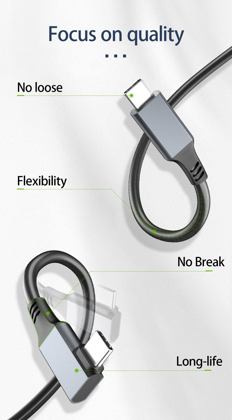 USB-C VR Cable 6m, 5Gbps Speed, 3A PD, Low Latency